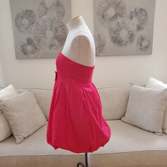 🌹 RUBY ROX 🌹 NEW - Strapless Bubble Hem Polka Dot Mini Dress - [Medium, Red] - Picture 5 of 11